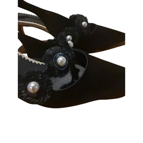 Tory Burch Penelope Black Slingback Heels Sz. 6.5 - Picture 5 of 8